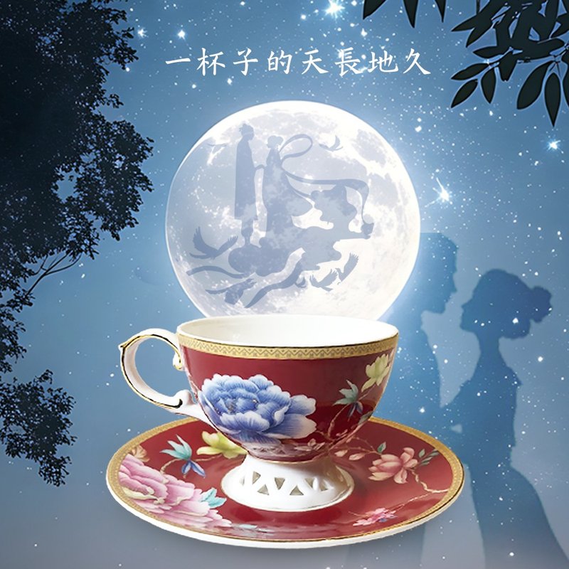 一輩子的天長地久【A&L】花樣春曉 骨瓷咖啡_午茶對杯禮盒組_多色 - 咖啡杯/馬克杯 - 瓷 多色