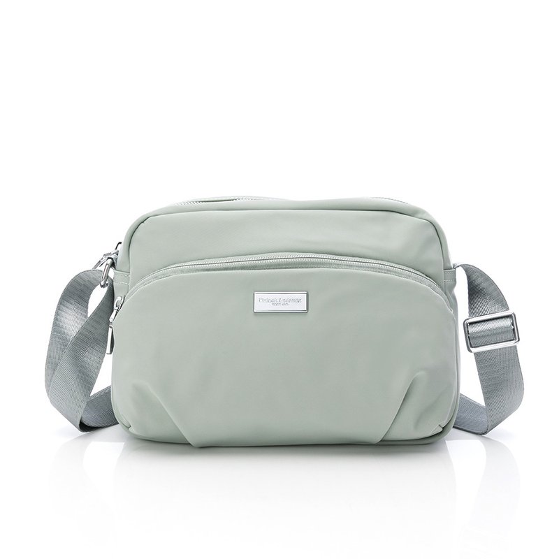 【Kinloch Anderson】Basic zipper style side bag-mint green - กระเป๋าแมสเซนเจอร์ - เส้นใยสังเคราะห์ สีเขียว