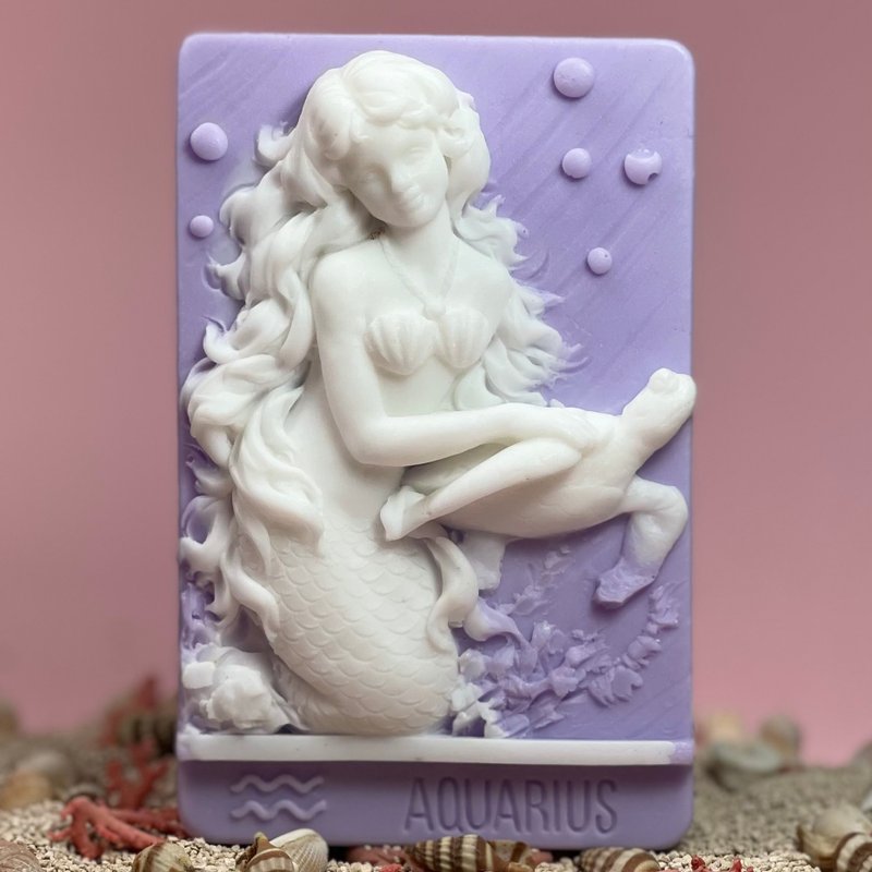 美人魚/香氛皂 12星座/水瓶座 手工皂 - 肥皂/手工皂 - 其他材質 白色