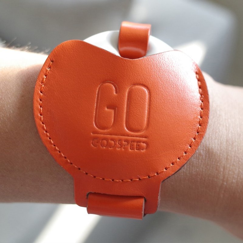 GOstrap-Sunny Orange-GOGORO Key Leather Bracelet - ที่ห้อยกุญแจ - หนังแท้ สีส้ม
