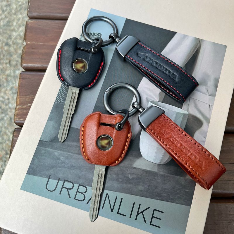 【現貨版】本田 HONDA CB350 CB750 CB1100 Rebel500 鑰匙包 皮套 - 鑰匙圈/鑰匙包 - 真皮 黑色