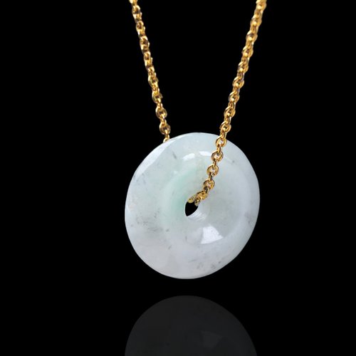 瓔珞珠寶盒 E.L.Jewelry Box 【願‧平安】冰種飄綠翡翠平安扣項鍊 | 天然緬甸A貨翡翠 | 送禮