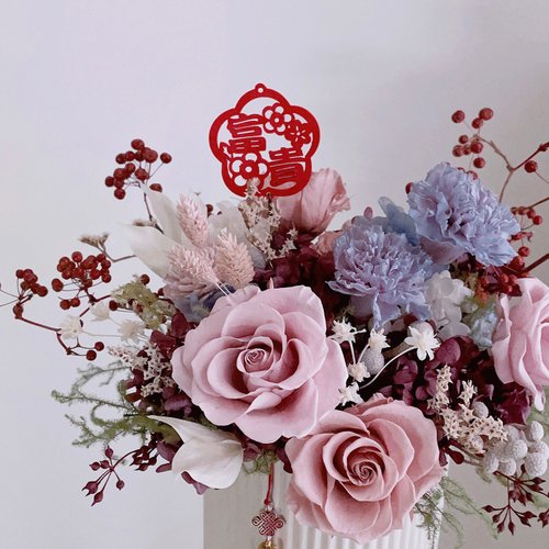 [Never-withering dried flowers] blue-purple-pink never-withering rose  elegant natural style table flower