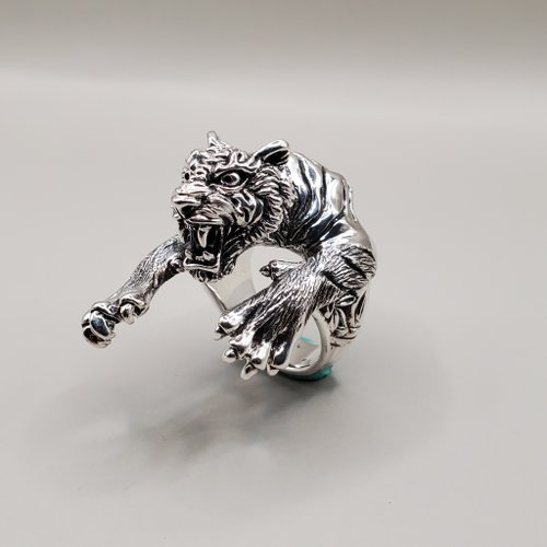 Silver 2024 ring tiger