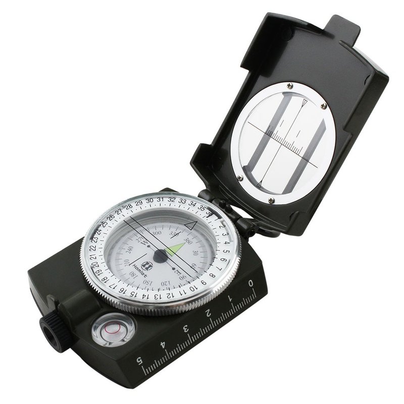 Military aluminum alloy visual compass with scale and spirit level【B100】 - อื่นๆ - อลูมิเนียมอัลลอยด์ สีดำ