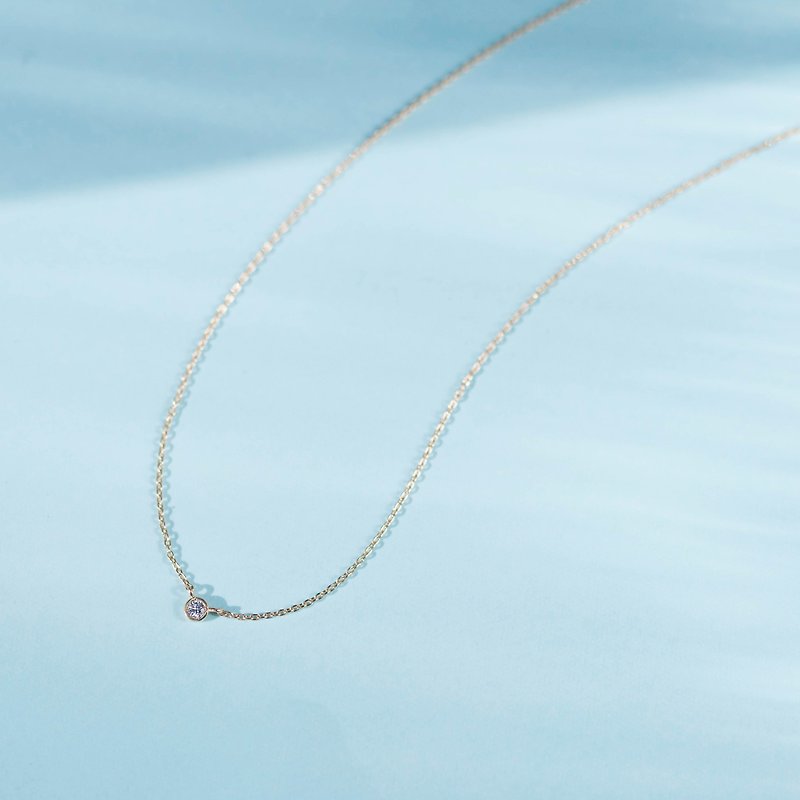 K18YG×Diamond 0.06ct  / Pleine Lune -Necklace- - Necklaces - Gemstone Gold