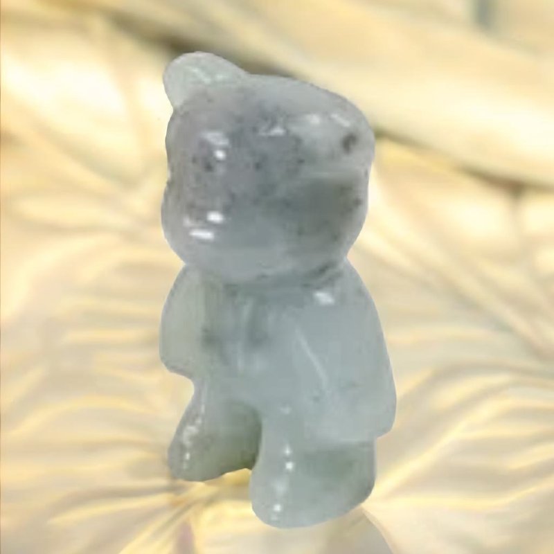 【熊熊玉見你】飄花翡翠可愛小熊擺飾 | 天然緬甸玉翡翠A貨|送禮 - 其他 - 玉石 綠色