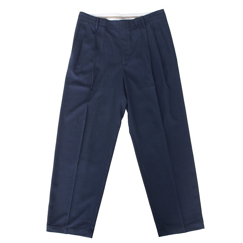 セミワイド カラースラックス - パンツ メンズ - その他の化学繊維 ブルー