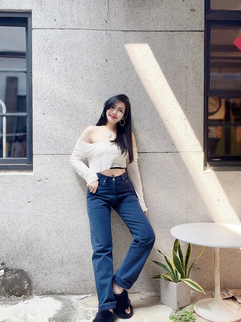 levis / 501 W30腰 L30 深海藍排釦 古著中腰丹寧牛仔長褲vintage - 男長褲/休閒褲 - 棉．麻 藍色