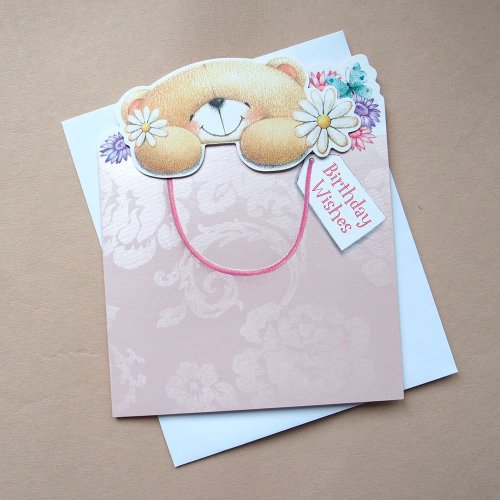 205剪刀石頭紙 禮物袋冒出熊熊【Hallmark-ForeverFriends卡片 生日祝福】