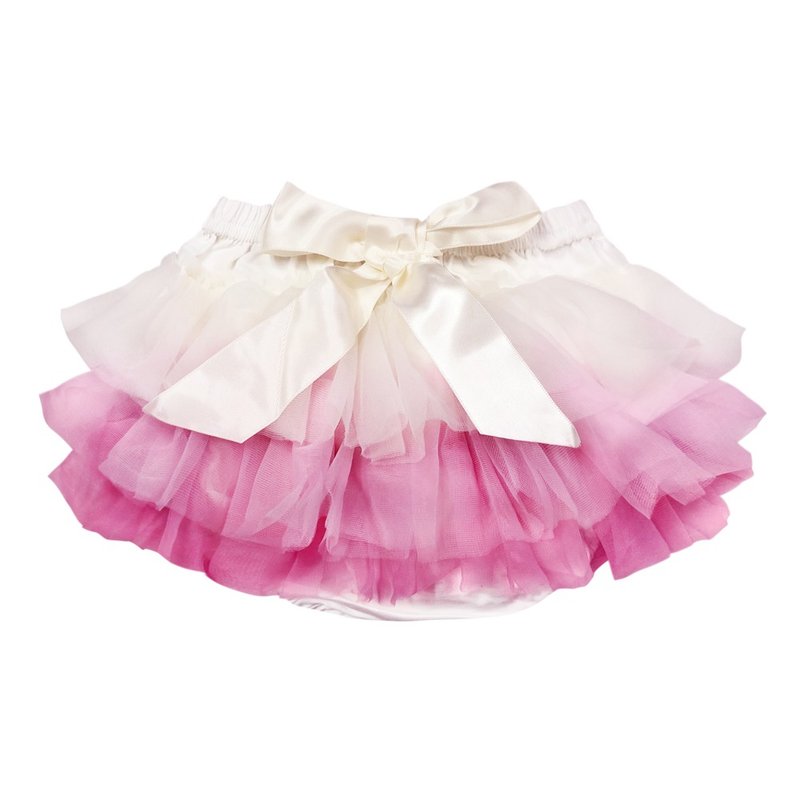 Cutie Bella Chiffon Bow Puffy Puff Skirt Puffing Skirt Ass Pants CreamPinkDustyPink - กางเกง - เส้นใยสังเคราะห์ สึชมพู
