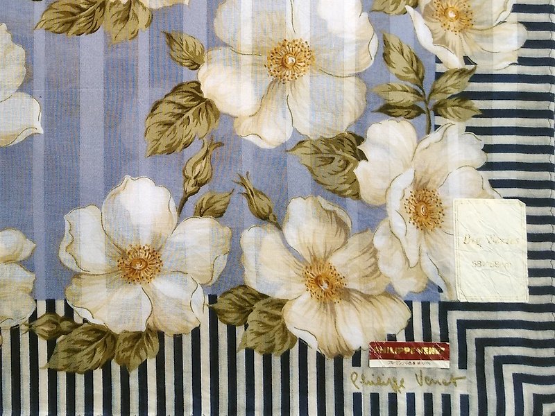Philippe Venet Vintage Handkerchief Women Handkerchief Floral Peony 23 x 23