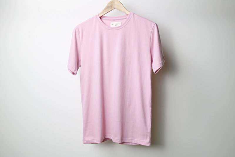 RELEON--磨毛合身T-SHIRT 高磅重 最舒適 最溫柔素踢 MIT CLASSIC - 帽T/大學T - 聚酯纖維 粉紅色
