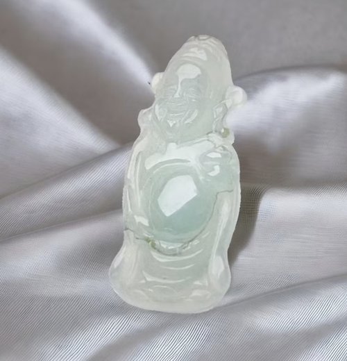 瓔珞翡翠 冰綠翡翠財神爺項鍊 | 天然緬甸玉翡翠A貨 | 送禮