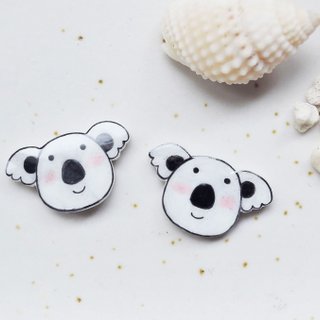 Discuss hug koala handmade earrings anti-allergic ear acupuncture earrings painless Clip-On