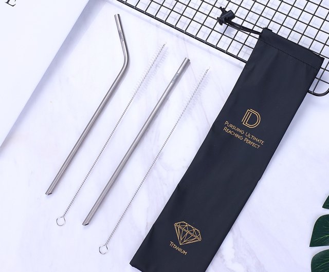 Single Thick Straw] Diamond Obtuse Angle Pure Titanium Straw - Shop  TIWONDER Reusable Straws - Pinkoi