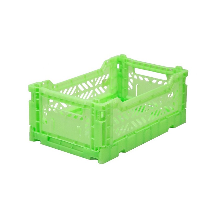 Turkey Aykasa Folding Storage Basket (S)-Fluorescent Neon Green - Storage - Plastic 