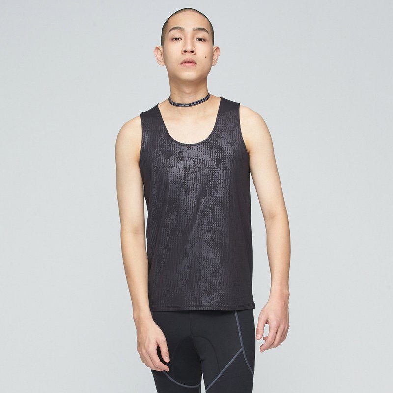 ULTRACOOL - 接触冷感抗菌反射ベスト (メンズ) - フィルムブラック - ベスト メンズ - ナイロン ブラック