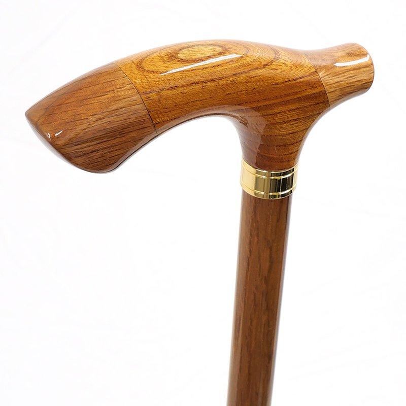 組木手元ステッキ 樫/欅/樫 ブラウン Brown 天然木製一本杖 - 其他 - 木頭 咖啡色