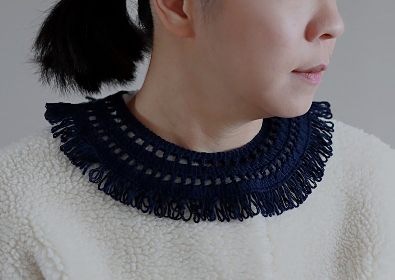 POPOPB collar accessories ACTIVE02 – MIDNIGHT - ผ้าพันคอถัก - ขนแกะ 