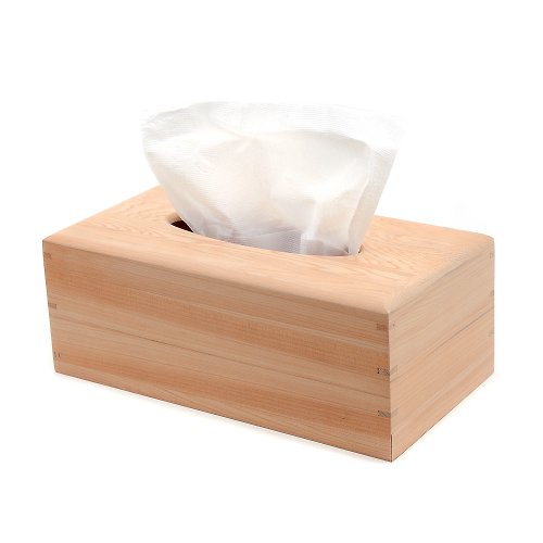 芬多森林 台灣檜木面紙盒-圓邊下拉式|北歐風格實木片式衛生紙包抽取收納盒