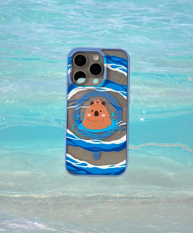 [Bencapybara swimming] Magsafe mobile phone case - Phone Cases - Other Materials 