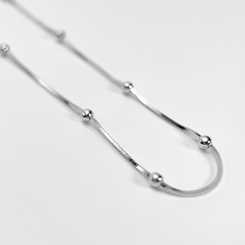 FREYA 1mm Silver snake bone chain - สร้อยคอ - เงินแท้ 