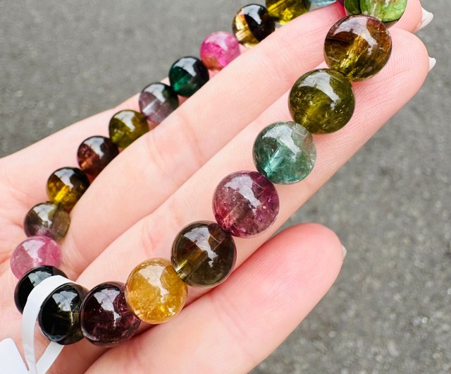 ミックスカラートルマリンブレス　実寸１６，５ｃｍ トルマリン ミックスカラー ブレスレット 5mm玉 No.16 最高級（5A