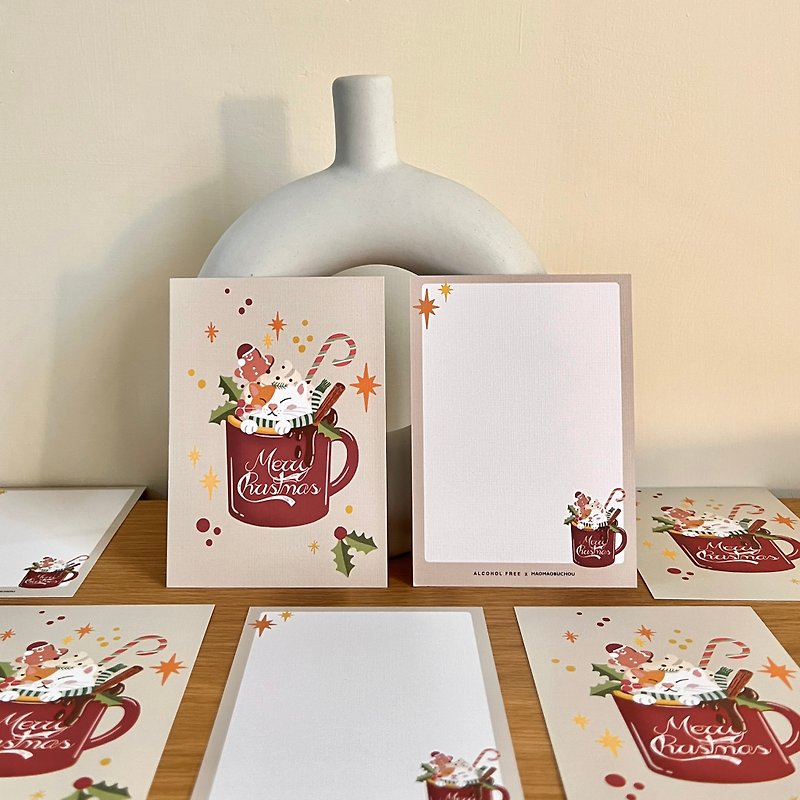 【Xmas - Cinnamon Cocoa】| Postcard Christmas Card - การ์ด/โปสการ์ด - กระดาษ สีทอง