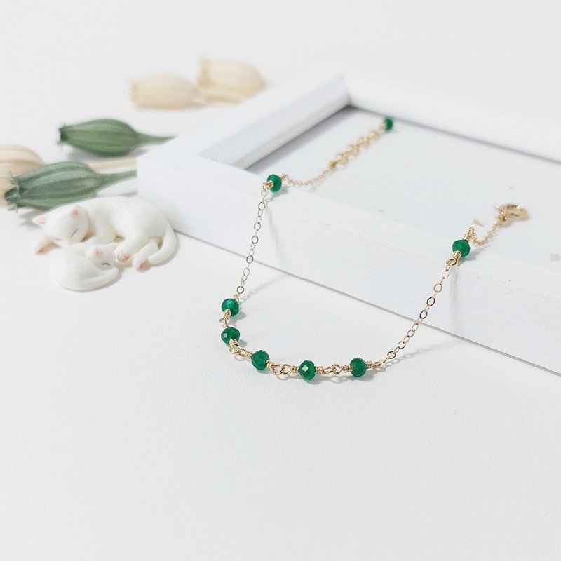 Gemstone x 14KGF Bracelet - สร้อยข้อมือ - เครื่องประดับพลอย สีเขียว