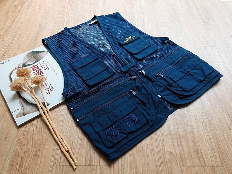 Vintage / vest no.39 - Men's Tank Tops & Vests - Polyester Blue