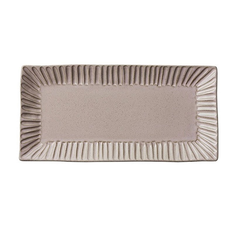 Italian VBC casa-FONDACO series 30.5cm large rectangular plate (pink) - Plates & Trays - Pottery Pink