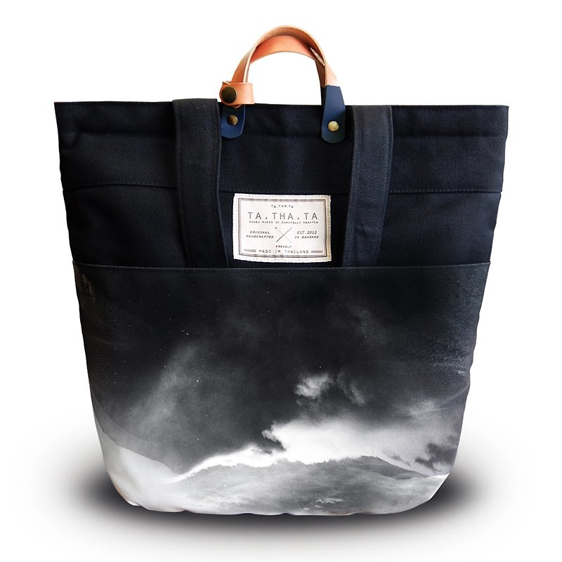 Swift black gravity : 4 ways bag : backpack, sling bag, tote bag, handbag - กระเป๋าเป้สะพายหลัง - ผ้าฝ้าย/ผ้าลินิน สีดำ