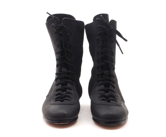 race up long boots (black)/カンガルー革ほか/革靴/b01103 - ショップ