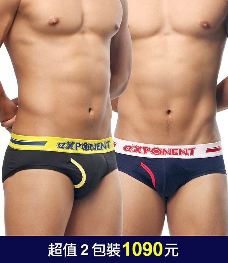 BREEZE Lite MESH BRIEF| Value 2P-Black+Navy - ชุดชั้นในผู้ชาย - ไนลอน สีน้ำเงิน