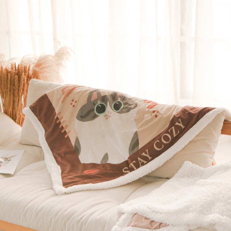 松果楓糖卷口味的貓咪羊羔絨毯 冷氣毯 午睡毯 寵物毯 - 棉被/毛毯 - 其他人造纖維 