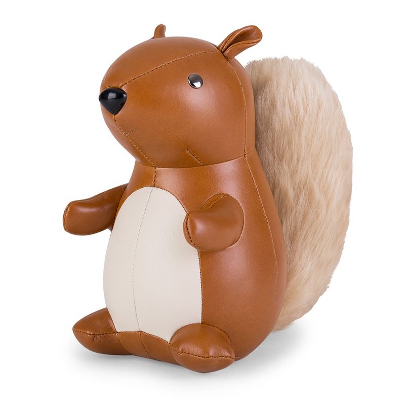 Zuny - Squirrel - Bookend - Items for Display - Faux Leather Multicolor