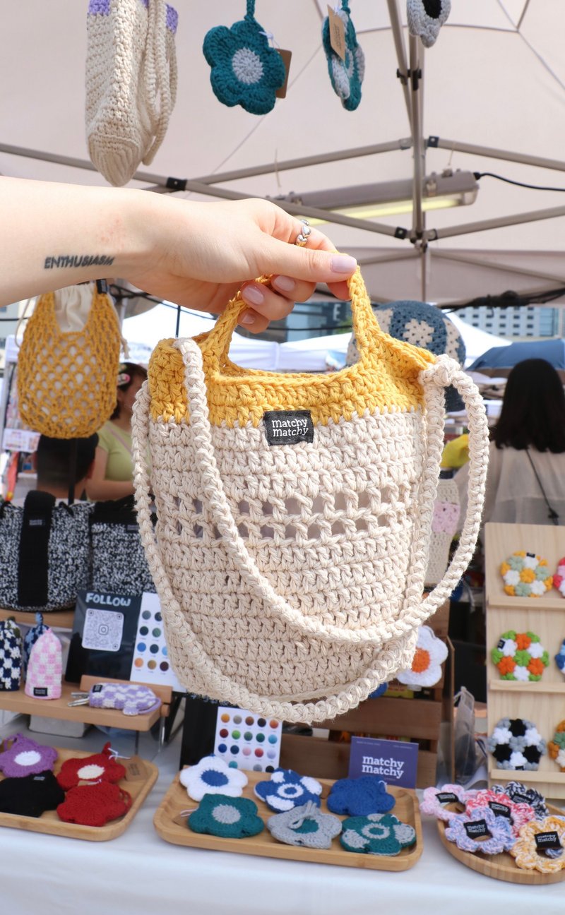 Summer Mini Tote bag - Messenger Bags & Sling Bags - Cotton & Hemp Pink