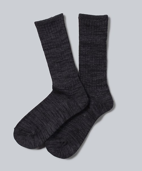CRAHUG 【WHITE MAILS】MIDDLE GAUGE PAPER WIDE RIB SOCKS