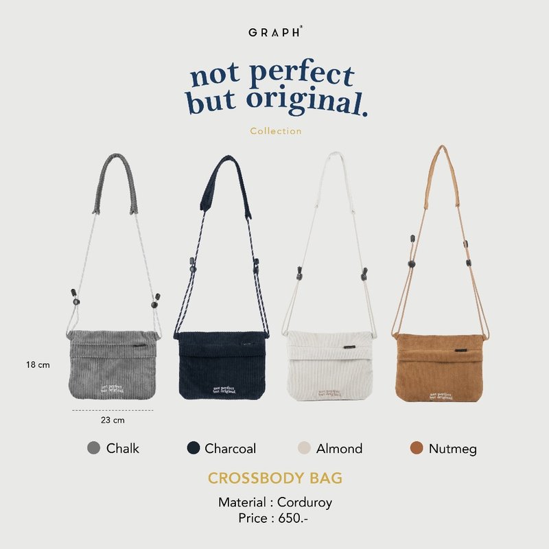 GRAPH | กระเป๋าสะพายข้าง CROSSBODY BAG (CORDUROY) - NOT PERFECT BUT ORIGINAL - 其他 - 貴金屬 多色