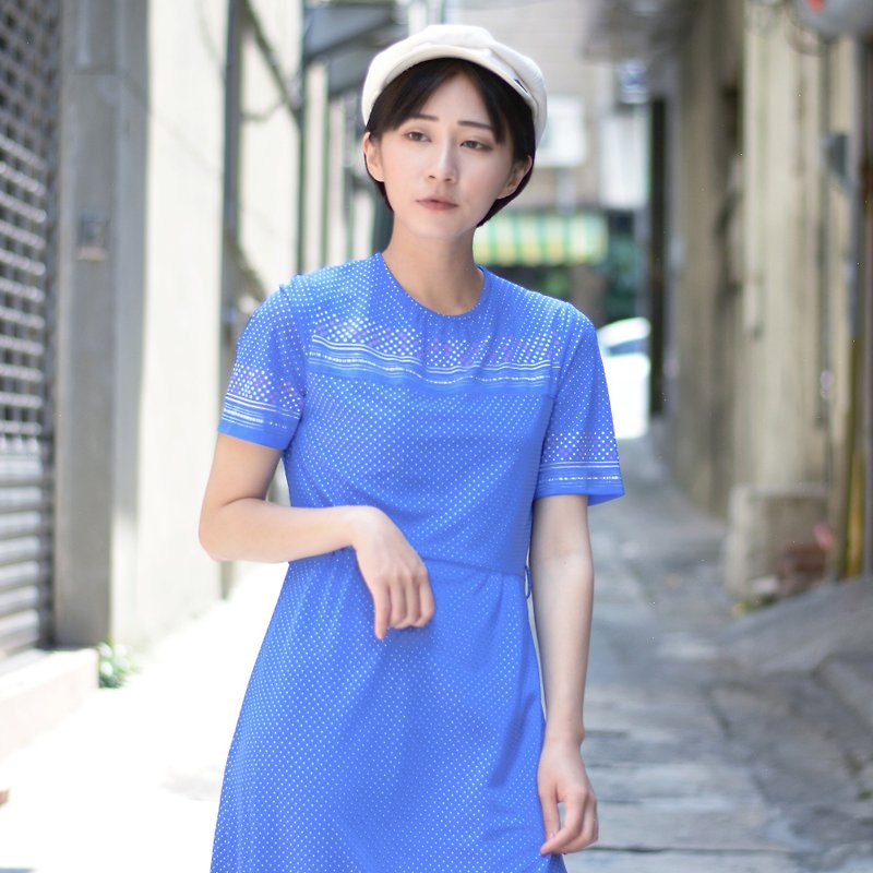 Marble Soda | Japanese Vintage Short-sleeved Dress - ชุดเดรส - วัสดุอื่นๆ 