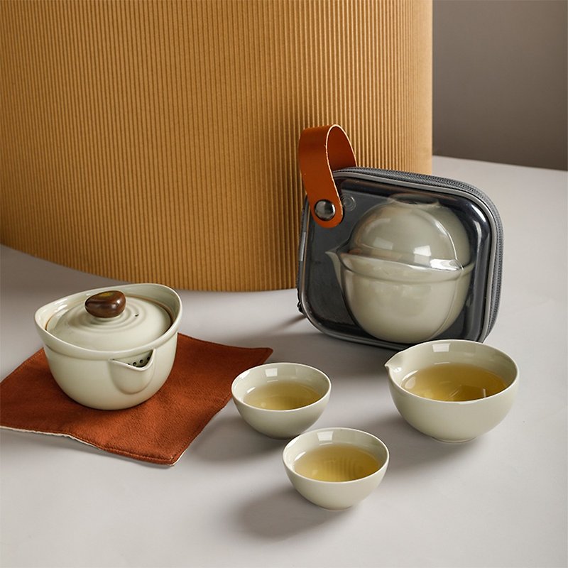 [Christmas gift box] Shishang Qingquan | Convenient quick-cup cup, one pot and two cups of Chinese Kung Fu tea set - Teapots & Teacups - Other Materials 