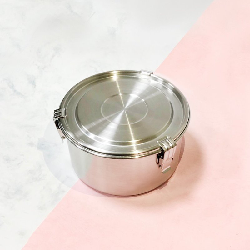 [Outer box] Stainless Steel 304 tableware series - matte round storage lunch box - No. 2 - Lunch Boxes - Other Metals Silver