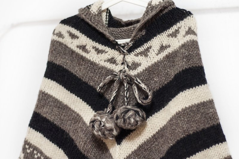 Women's crocheted cloak European style super warm blanket wool blanket warm shawl Indian fringed shawl/Bohemian cloak shawl/knitted cloak/crocheted scarf-Nordic snowflake style - Knit Scarves & Wraps - Wool Multicolor