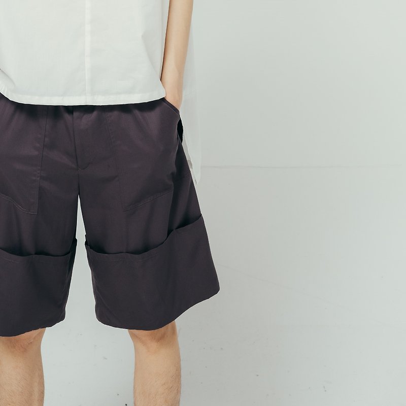 8 lie down_ reversible five-point pants - Men's Pants - Other Materials Gray