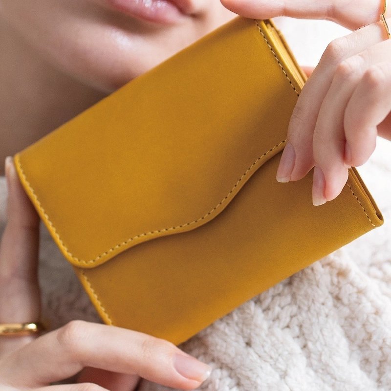 Lilly Italian Leather Skimming Prevention Mini Wallet Bifold Wallet Key Case Compact Thin Adult Slim Small Leather Genuine Leather - กระเป๋าสตางค์ - หนังแท้ สีดำ