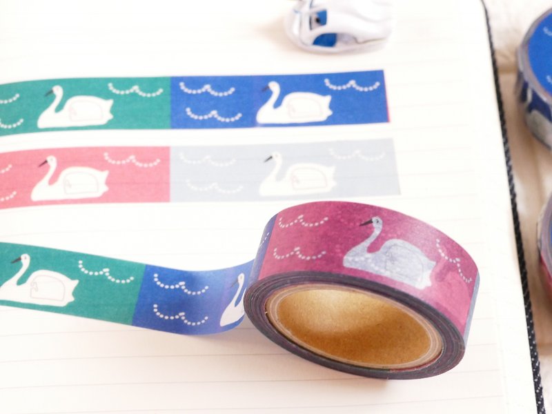 Masking tape swan boat - Washi Tape - Paper Multicolor