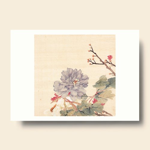 臻印藝術 【藝術畫卡】李培雨・牡丹(紫藍) | B4畫卡