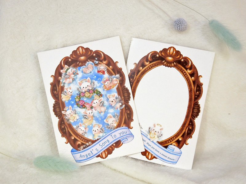 Postcard-Sky Angel Bunny - การ์ด/โปสการ์ด - กระดาษ สีน้ำเงิน