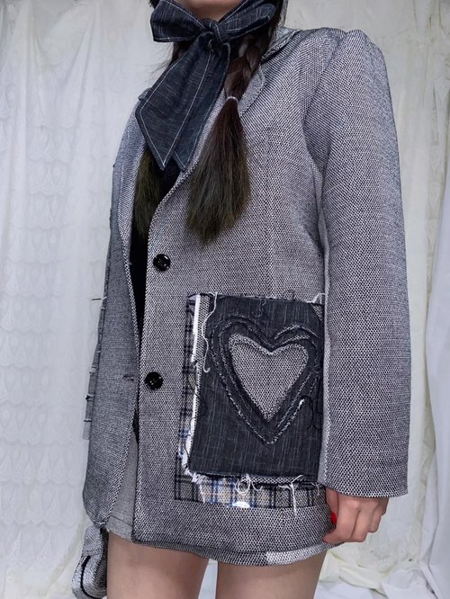 original heart heart jacket 3001meikeiin handmade - Shop meikeiin